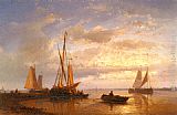 Calm Wall Art - Dutch Fishing Vessels In A Calm At Sunset